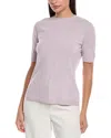 Lafayette 148 New York Short Sleeve Sweater In Gray