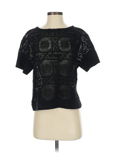 Pre-owned Lafayette 148 Short Sleeve T-shirt In Black