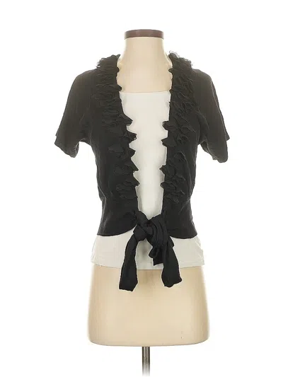 Pre-owned Lafayette 148 Short Sleeve Top Black Sweetheart Neckline Tops