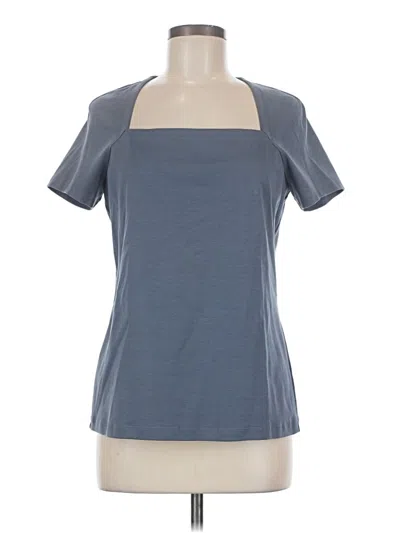 Pre-owned Lafayette 148 Short Sleeve T-shirt In Gray