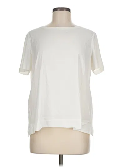 Pre-owned Lafayette 148 Short Sleeve T-shirt In Ivory