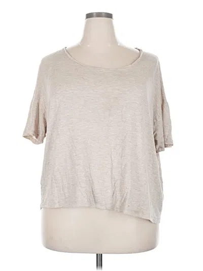 Pre-owned Lafayette 148 Short Sleeve T-shirt In Tan