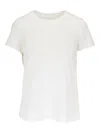Lafayette 148 Cotton Rib Crewneck T-shirt In White