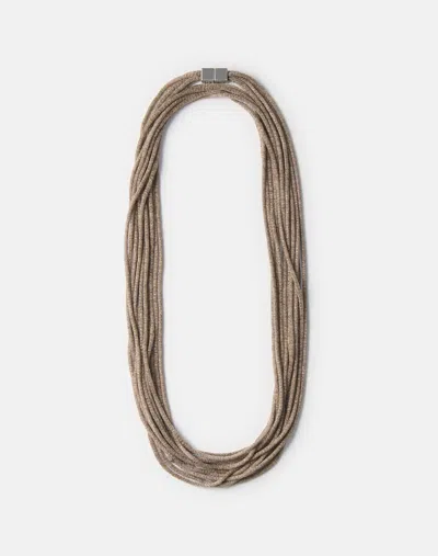 Lafayette 148 Signature Mesh Necklace In Taupe