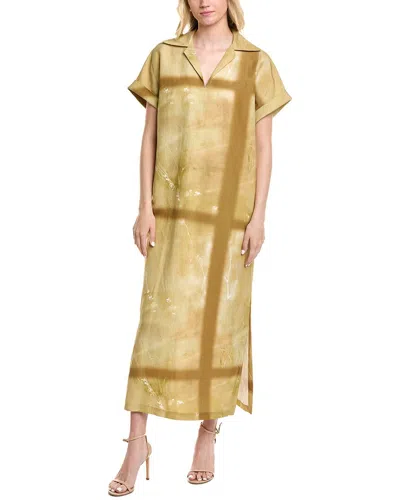 LAFAYETTE 148 SILK & LINEN-BLEND POPOVER DRESS