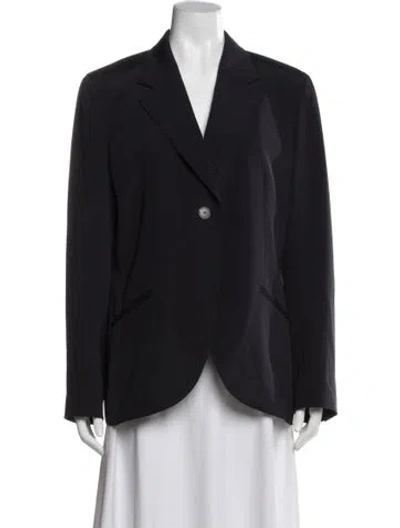 Pre-owned Lafayette 148 Silk Blazer In Blue