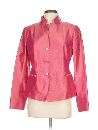 Pre-owned Lafayette 148 Silk Blazer Jacket In Pink