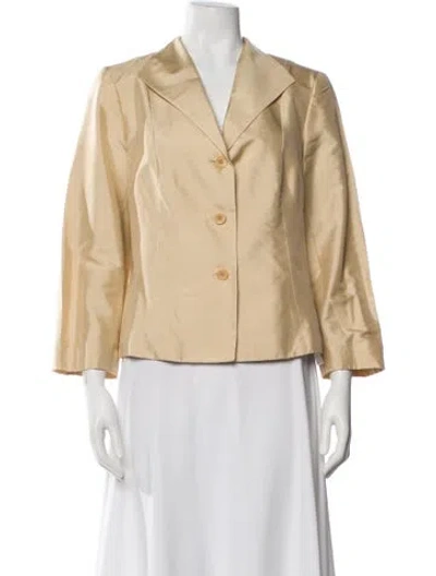Pre-owned Lafayette 148 Silk Blazer In Neutral