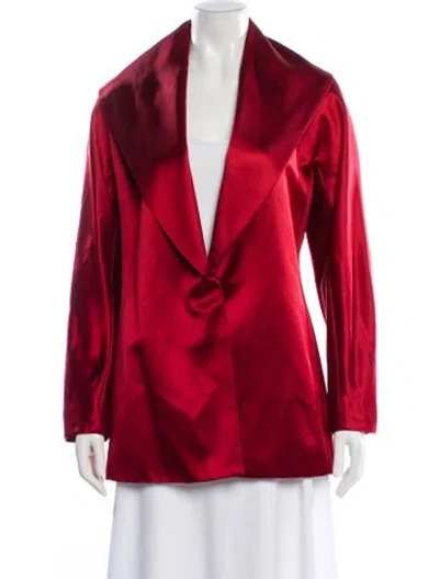 Pre-owned Lafayette 148 Silk Blazer In Red