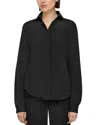 Lafayette 148 Silk Blend Concealed Button Blouse In Black