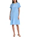 Lafayette 148 New York Silk-blend Shift Dress In Blue