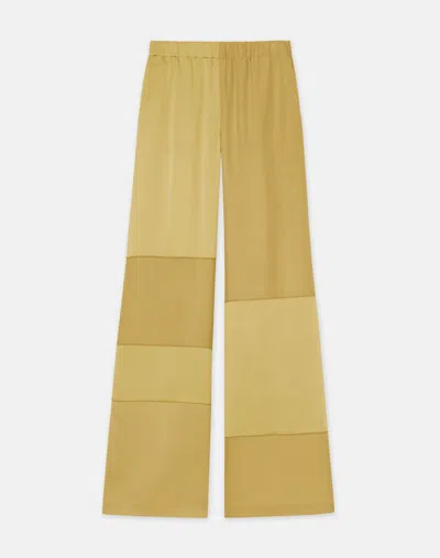 Lafayette 148 Silk Block Panel Riverside Pant In Brown