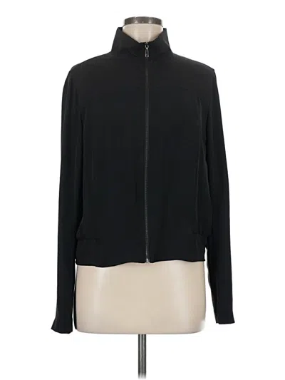 Pre-owned Lafayette 148 Silk Cardigan Sweater In Black