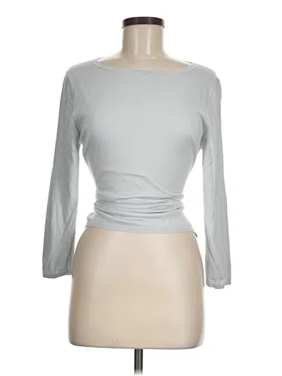 Pre-owned Lafayette 148 Silk Cardigan Sweater In Silver