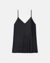 Lafayette 148 Silk Charmeuse Bias Tank In Navy