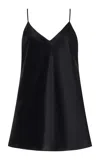Lafayette 148 Eva Luxe Charmeuse Bias Tank In Black