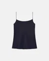 Lafayette 148 Eva Luxe Charmeuse Bias Tank In Black