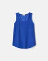Lafayette 148 Silk Charmeuse Reversible Perla Blouse In Blue