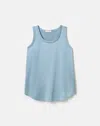 Lafayette 148 Womens Silk Sleeveless Blouse In Paper Blue