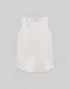 Lafayette 148 Silk Charmeuse Reversible Perla Blouse In Pearl