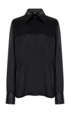 Lafayette 148 Silk Charmeuse Blouse In Black