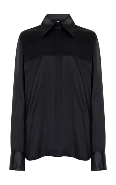 LAFAYETTE 148 SILK CHARMEUSE SHIRT