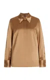 Lafayette 148 Silk Charmeuse Shirt In Yellow