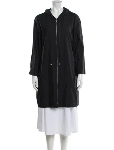 Pre-owned Lafayette 148 Silk Coat In Blue