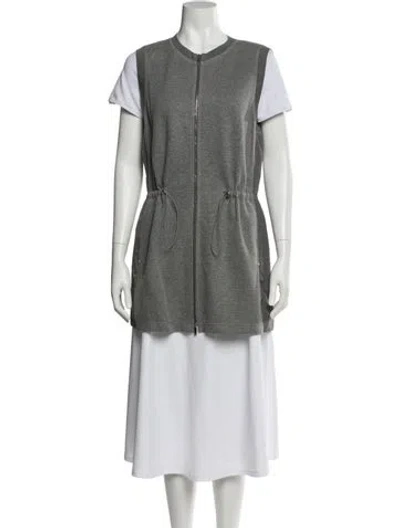 Pre-owned Lafayette 148 Silk Coat In Gray