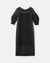 Lafayette 148 Silk Crepe Knit Pleated Sleeveless Dress In Gray