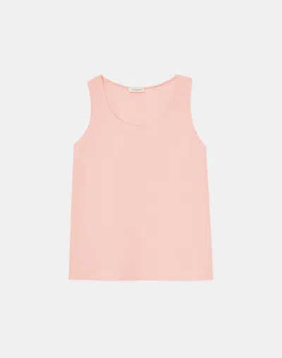 Lafayette 148 Silk Double Georgette Sleeveless Blouse In Pink Dusk