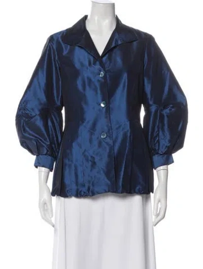 Pre-owned Lafayette 148 Silk Evening Jacket In Blue