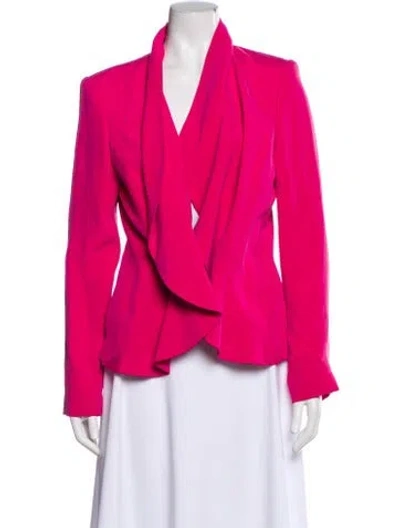 Pre-owned Lafayette 148 Silk Floral Print Blazer In Pink