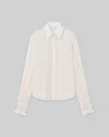 Lafayette 148 Silk Georgette Balloon Sleeve Blouse In Pearl