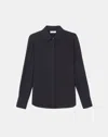 Lafayette 148 Silk Double Georgette Blouse In Black