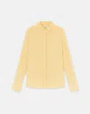 Lafayette 148 Silk Georgette Button Blouse In Canary Yellow