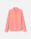 Lafayette 148 Silk Georgette Button Blouse In Pink