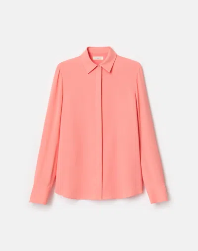 Lafayette 148 Silk Georgette Button Blouse In Pink