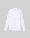 Lafayette 148 Plus Size Silk Georgette Button Front Blouse In Cloud