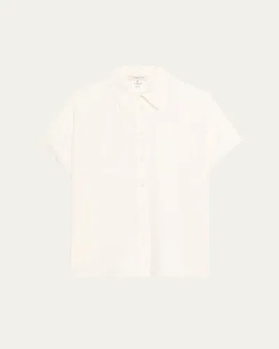 Lafayette 148 Plus-size Organic Silk Georgette Dolman Oversized Blouse In White