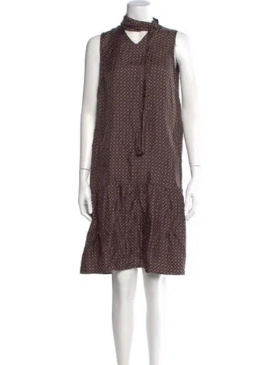 Pre-owned Lafayette 148 Silk Knee-length Dress In Black