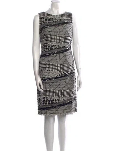 Pre-owned Lafayette 148 Silk Knee-length Dress In Black