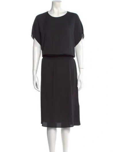 Pre-owned Lafayette 148 Silk Knee-length Dress In Black