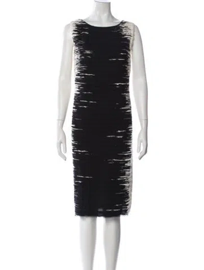 Pre-owned Lafayette 148 Silk Knee-length Dress In Black