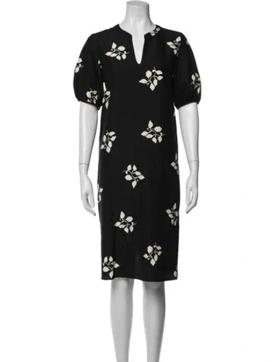 Pre-owned Lafayette 148 Silk Knee-length Dress In Black