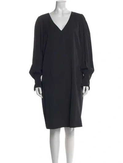 Pre-owned Lafayette 148 Silk Knee-length Dress In Blue
