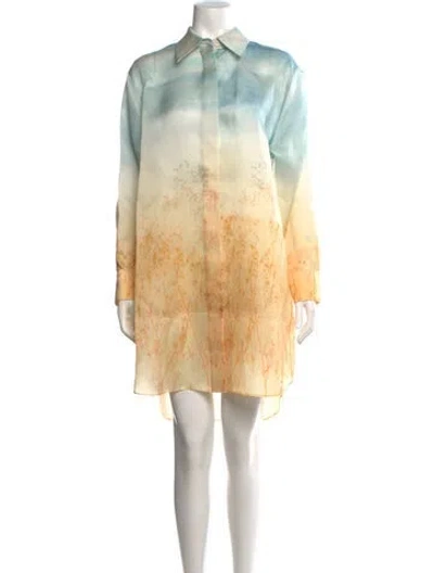 Pre-owned Lafayette 148 Silk Knee-length Dress In Multi