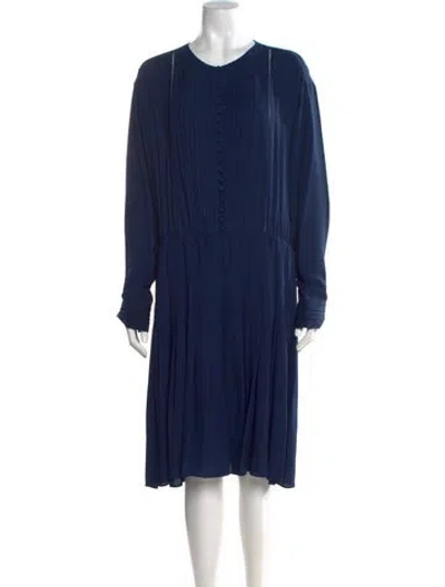 Pre-owned Lafayette 148 Silk Knee-length Dress W/ Tags In Blue