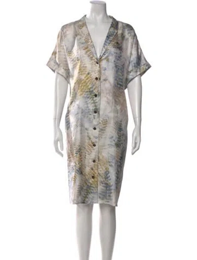 Pre-owned Lafayette 148 Silk Knee-length Dress W/ Tags In Multi