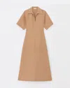 Lafayette 148 Silk-linen Popover Dress In Beige